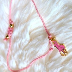 Ralph Lauren Pink Rope Adjustable Cancer Awareness Bracelet